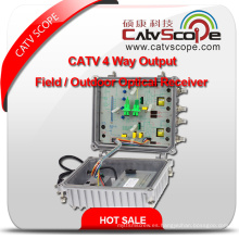 Proveedor profesional de alto rendimiento CATV 4 salidas de campo de salida / receptor óptico al aire libre